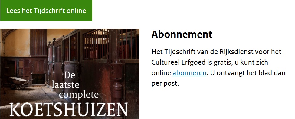 Tijdschrift Rijksdienst Cultureel Erfgoed